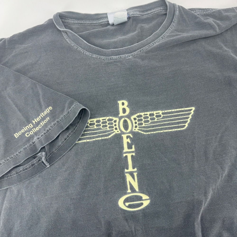 Boeing Heritage Collection Mens 2XL Charcoal Gray Graphic T-Shirt Aviation Tee